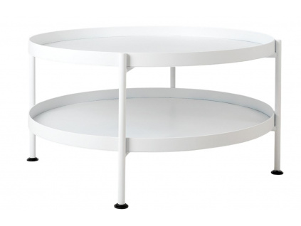Bílý kovový konferenční stolek Nollan 60 cm s policí