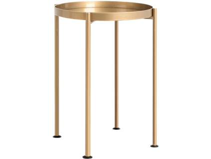 Zlatý kovový odkládací stolek Nollan 40 cm