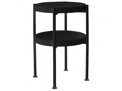 Černý kovový odkládací stolek Nollan 40 cm s policí
