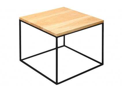 Dubový konferenční stolek Moreno 50 x 50 cm s černou podnoží