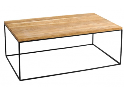 Dubový konferenční stolek Moreno 100 x 60 cm s černou podnoží