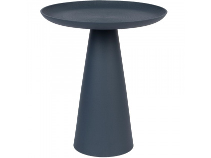 Tmavě modrý kovový odkládací stolek WLL RINGAR 39,5 cm