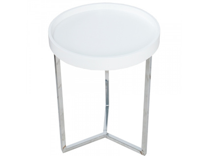 Bílý kulatý odkládací stolek Cotis 40 cm