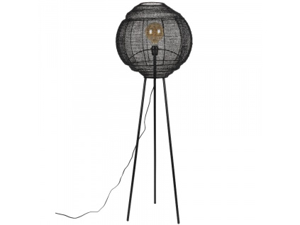 Černá kovová stojací lampa DUTCHBONE MEEZAN 142 cm