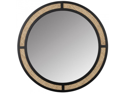 Černé kovové závěsné zrcadlo WLL AIDA 76 cm