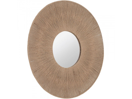 Přírodní jutové kulaté závěsné zrcadlo Kave Home Damira Ø 60 cm