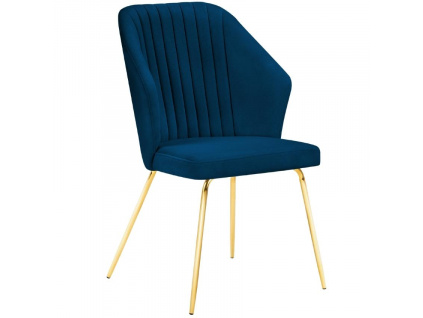 Královsky modrá sametová jídelní židle MICADONI COBRA