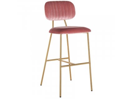 Růžová sametová barová židle Richmond Xenia 79 cm