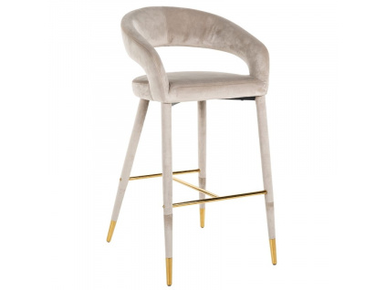 Béžová sametová barová židle Richmond Gia 76 cm