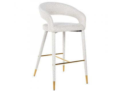 Bílá látková barová židle Richmond Gia 76 cm