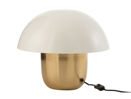 Bílo zlatá kovová stolní lampa J-line Mushroom S