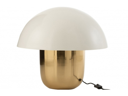 Bílo zlatá kovová stolní lampa J-line Mushroom L