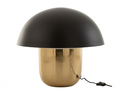 Černo zlatá kovová stolní lampa J-line Mushroom L