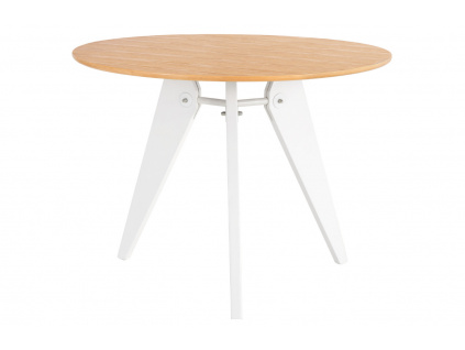 Bílý dřevěný jídelní stůl Somcasa Renna 100 cm