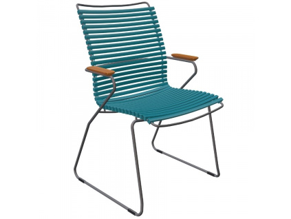 Petrolejově modrá plastová zahradní židle HOUE Click II. s područkami