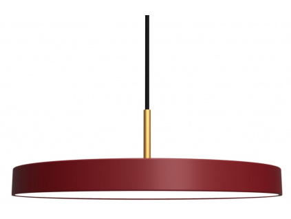 Vínově červené kovové závěsné světlo Asteria Ø 43 cm