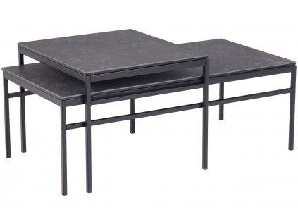 Sada černých kovových konferenčních stolů Naya 55x50cm/100x50cm