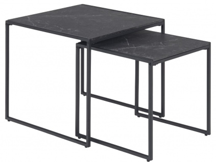 Sada černých kovových konferenčních stolků Rowan 40x40cm/50x50cm