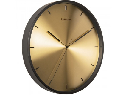 Kovové černo zlaté nástěnné hodiny Mariska 40 cm
