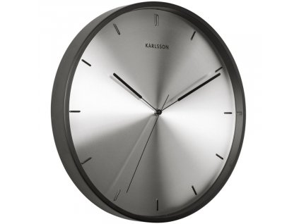 Kovové černo stříbrné nástěnné hodiny Mariska 40 cm