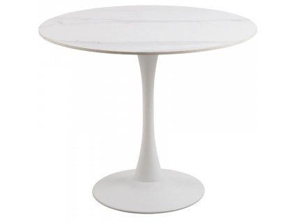 Bílý keramický jídelní stůl Montgomery 90 cm