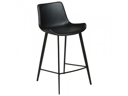 Černá koženková barová židle DAN-FORM Hype 65 cm