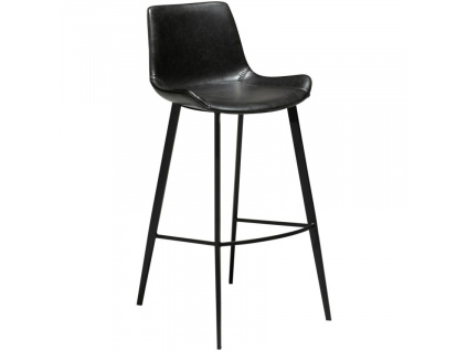 Vintage černá koženková barová židle DAN-FORM Hype 75 cm