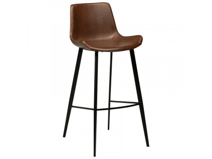 Vintage hnědá koženková barová židle DAN-FORM Hype 75 cm