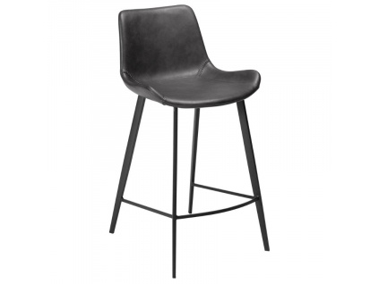 Vintage šedá koženková barová židle DAN-FORM Hype 65 cm