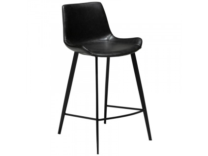Vintage černá koženková barová židle DAN-FORM Hype 65 cm