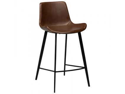 Vintage hnědá koženková barová židle DAN-FORM Hype 65 cm