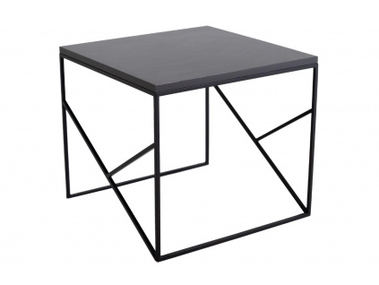 Černý lakovaný konferenční stolek Fanny 50 x 50 cm