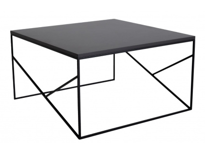 Černý lakovaný konferenční stolek Fanny 80 x 80 cm