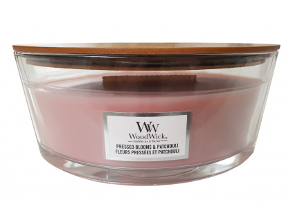 Vonná svíčka WoodWick loď, Pressed Blooms & Patchouli