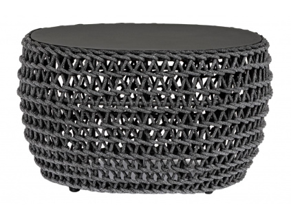 Tmavě šedý pletený zahradní konferenční stolek Bizzotto Cuy 64 cm