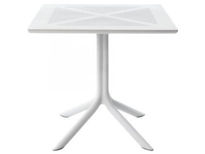 Bílý plastový zahradní stůl Clipx 80 x 80 cm
