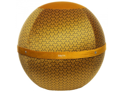 Hořčicově žlutý sametový sedací/gymnastický míč Bloon Edition Yin 55 cm