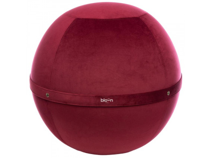 Bordově červený sametový sedací/gymnastický míč Bloon Velvet 55 cm