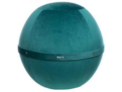 Oceánově modrý sametový sedací/gymnastický míč Bloon Velvet 55 cm