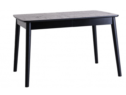 Černý dubový rozkládací jídelní stůl Antal 120/200 x 80 cm