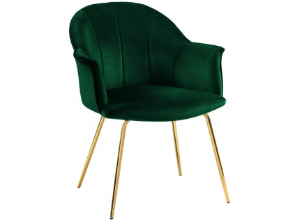 Zelená sametová jídelní židle MICADONI TANAMI