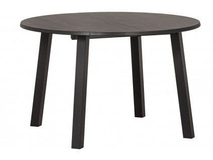 Černý dubový rozkládací jídelní stůl Janton 120 cm