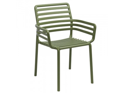 Zelená plastová zahradní židle Nardi Doga s područkami