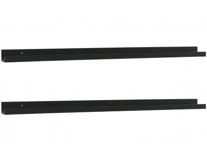Set dvou černých lakovaných polic Kara 120 cm