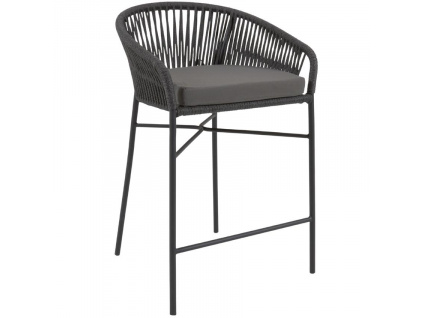 Černá pletená barová židle Kave Home Yanet 65 cm