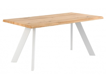 Dubový jídelní stůl Somcasa Lucina 180 x 100 cm s bílou podnoží