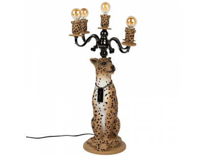 Hnědá stolní lampa Bold Monkey Proudly Crowned Panther 62 cm