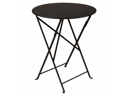 Černý kovový skládací stůl Fermob Bistro Ø 60 cm