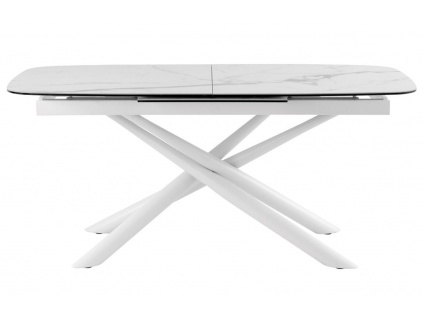 Světle šedý keramický rozkládací jídelní stůl Somcasa Ness 177/237 x 95 cm