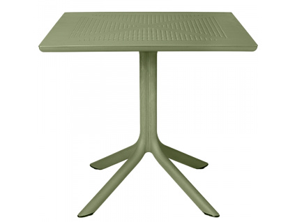 Zelený plastový zahradní stůl Clip 80 x 80 cm